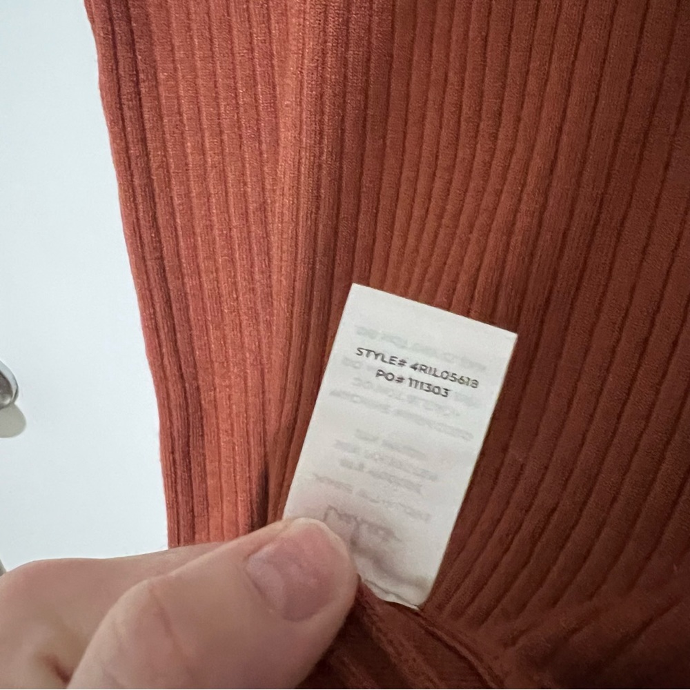 Lulu's Orange Ribbed Midi Dress - Picture 5 of 7